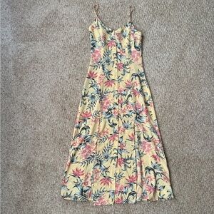 Floral yellow pastel maxi dress